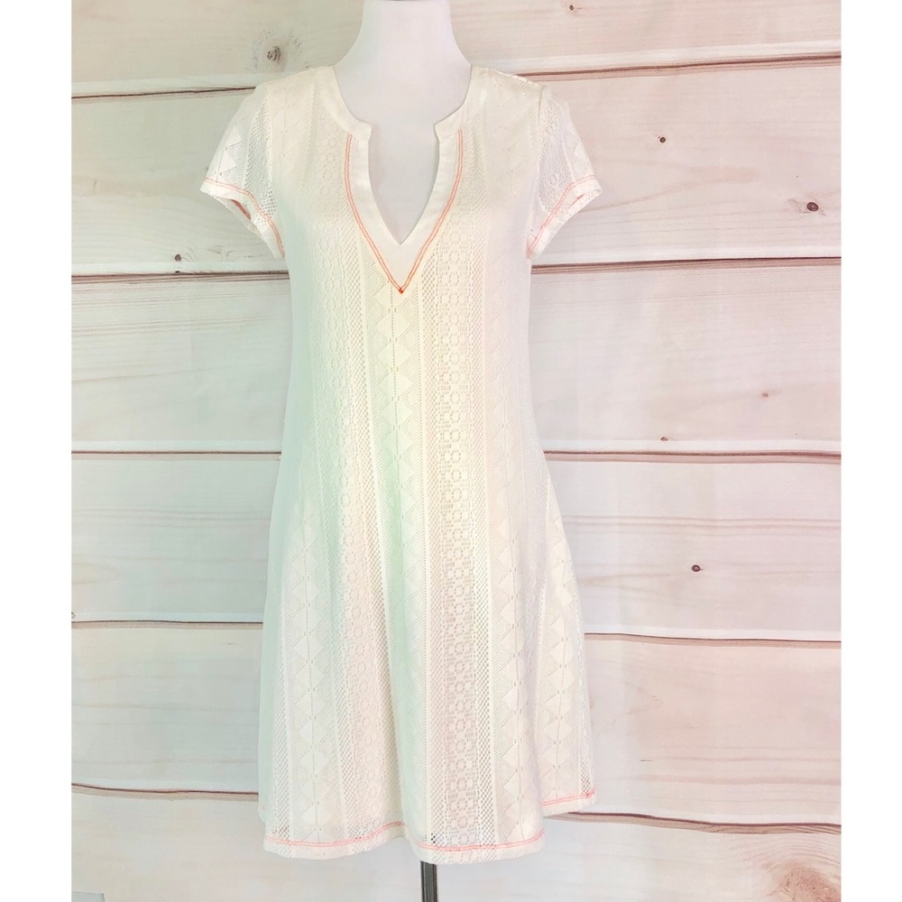 Sanctuary White V-Neck Short Sleeve Boho Dress